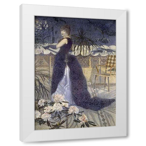 Portrait of Mrs. Cross White Modern Wood Framed Art Print by Cross, Henri-Edmond