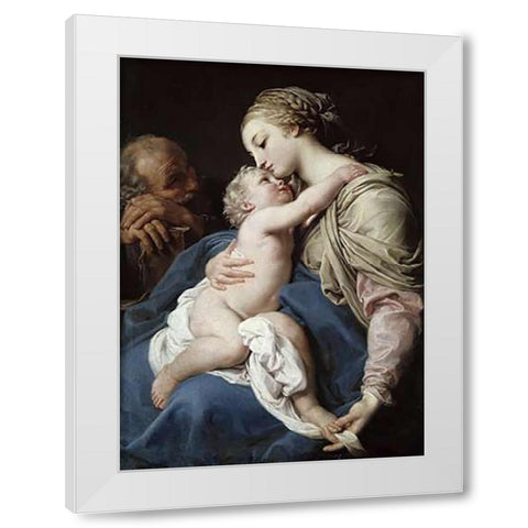 The Family White Modern Wood Framed Art Print by Da Camerino, Girolamo di Giovanni