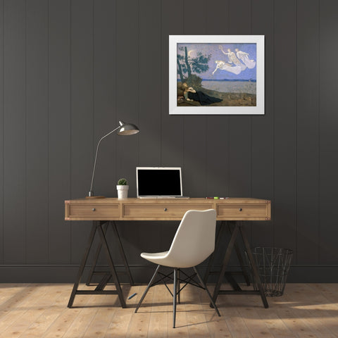 The Dream White Modern Wood Framed Art Print by de Chavannes, Pierre Puvis