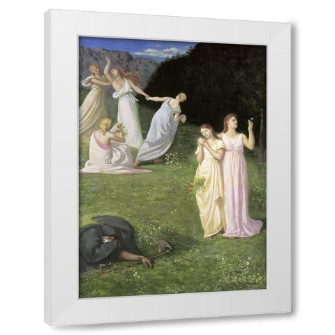 The Reaper White Modern Wood Framed Art Print by de Chavannes, Pierre Puvis