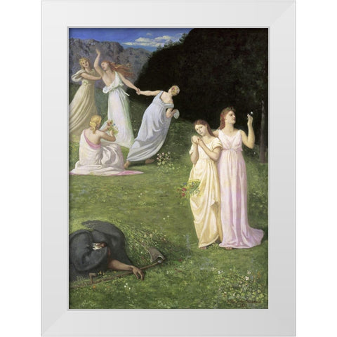 The Reaper White Modern Wood Framed Art Print by de Chavannes, Pierre Puvis