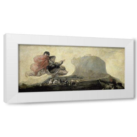 El Aquelarre White Modern Wood Framed Art Print by De Goya, Francisco