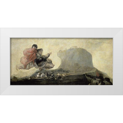 El Aquelarre White Modern Wood Framed Art Print by De Goya, Francisco
