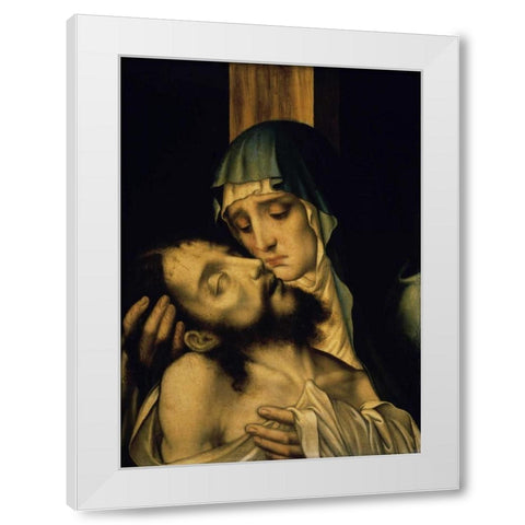 The Pieta White Modern Wood Framed Art Print by De Morales, Luis