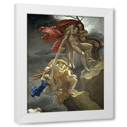 Scene of the Flood White Modern Wood Framed Art Print by De Roucy-Trioson, Anne Girodet