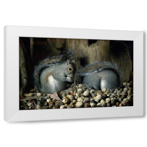 Les Gloutons White Modern Wood Framed Art Print by Decker, Joseph