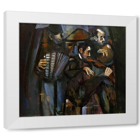 Musical Forms White Modern Wood Framed Art Print by Dunne, George