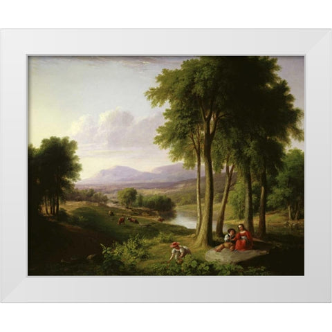 The Berry Pickers White Modern Wood Framed Art Print by Durand, Asher Brown