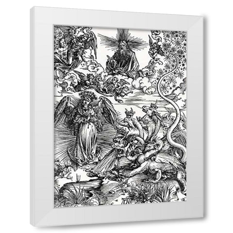 The Apocalyptic Woman White Modern Wood Framed Art Print by Durer, Albrecht