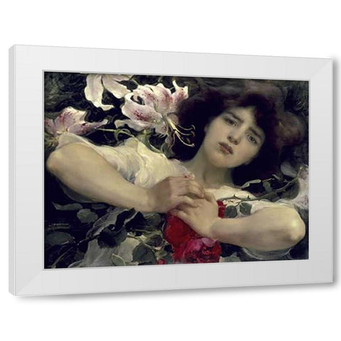 Purity and Passion White Modern Wood Framed Art Print by Dvorak, Franz