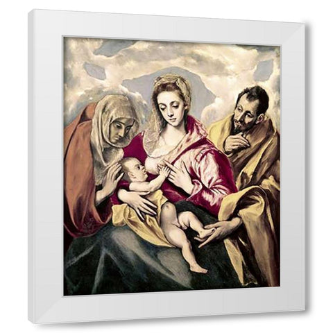 Madonna Feeding Museumist White Modern Wood Framed Art Print by Greco, El