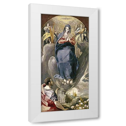 The Immaculate Conception White Modern Wood Framed Art Print by Greco, El