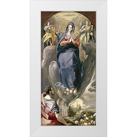 The Immaculate Conception White Modern Wood Framed Art Print by Greco, El