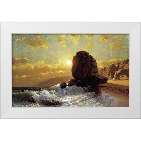 Sunlight on the Coast White Modern Wood Framed Art Print by Fairman, James