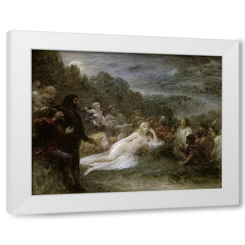 Helene White Modern Wood Framed Art Print by Latour, Henri Fantin
