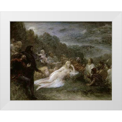 Helene White Modern Wood Framed Art Print by Latour, Henri Fantin