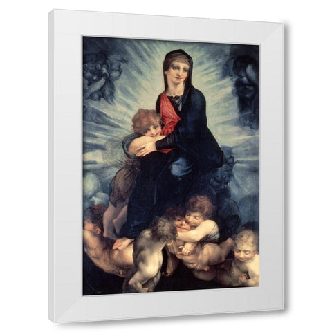 Madonna and Child White Modern Wood Framed Art Print by Fiorentino, Rosso
