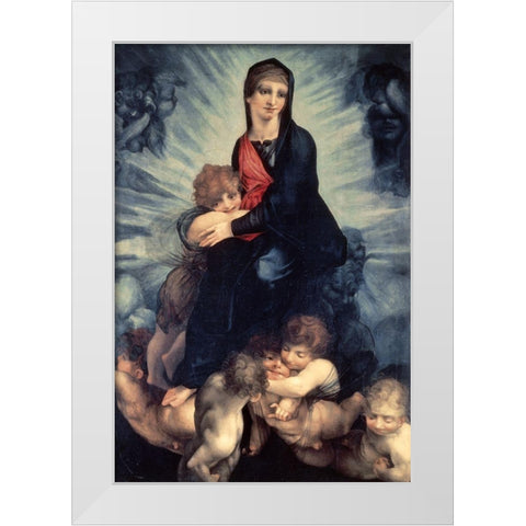 Madonna and Child White Modern Wood Framed Art Print by Fiorentino, Rosso
