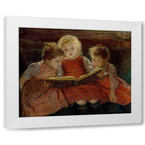 A Good Book White Modern Wood Framed Art Print by Firle, Walter