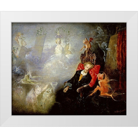 The Painters Dream White Modern Wood Framed Art Print by Fitzgerald, John Austen
