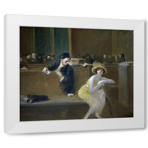 Courtroom Scene White Modern Wood Framed Art Print by Forain, Jean-Louis