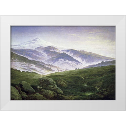 Riesengebirge White Modern Wood Framed Art Print by Friedrich, Caspar David