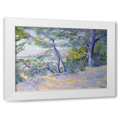 Sous les Pins a Carqueiranne White Modern Wood Framed Art Print by Gaidan, Louis