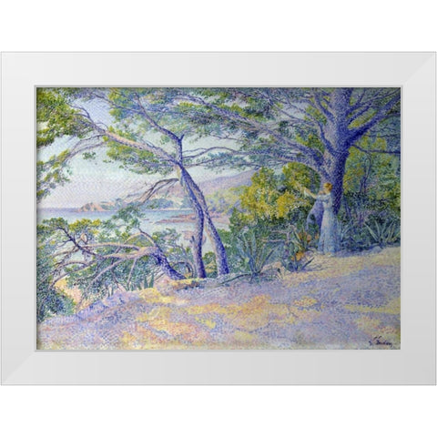 Sous les Pins a Carqueiranne White Modern Wood Framed Art Print by Gaidan, Louis