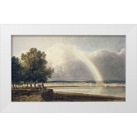 Rainbow on the Exe White Modern Wood Framed Art Print by Girtin, Thomas