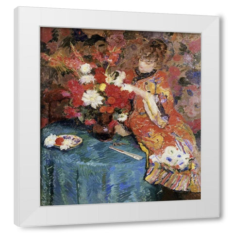 Le Kimono White Modern Wood Framed Art Print by Godfrinon, Ernst Jean Joseph