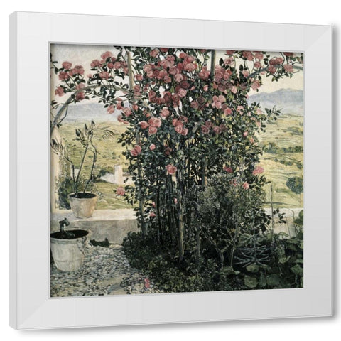 Valley in Umbria White Modern Wood Framed Art Print by Golovin, Aleksandr Jakovlevic