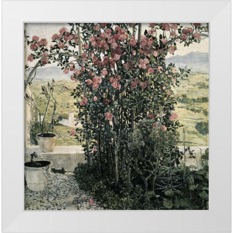 Valley in Umbria White Modern Wood Framed Art Print by Golovin, Aleksandr Jakovlevic