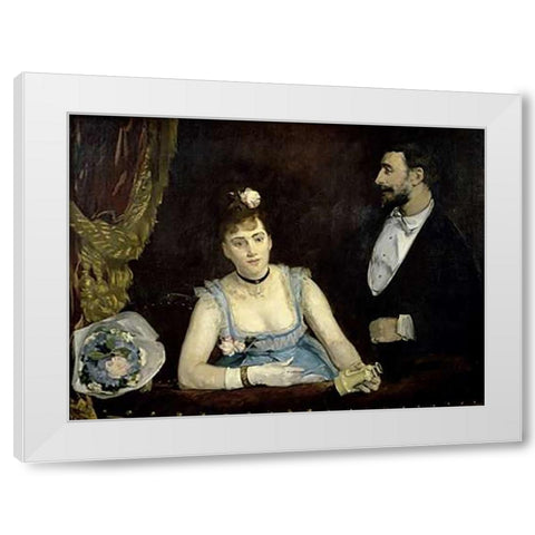 A Loge at the Theatre des Italiens White Modern Wood Framed Art Print by Gonzales, Eva