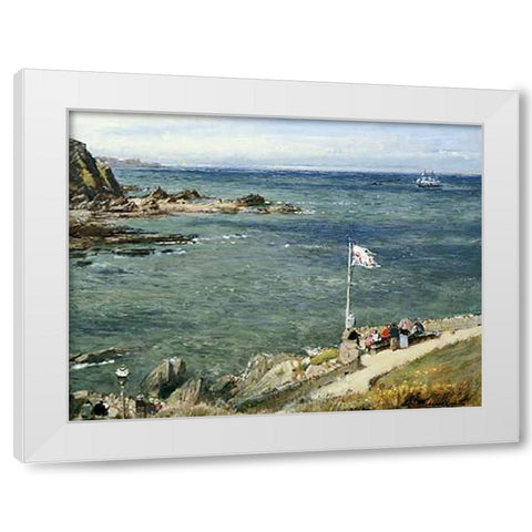 The Bristol Channel from Ilfracombe White Modern Wood Framed Art Print by Goodwin, Albert