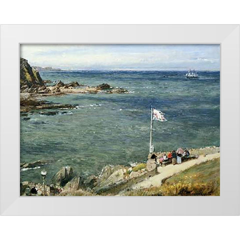 The Bristol Channel from Ilfracombe White Modern Wood Framed Art Print by Goodwin, Albert