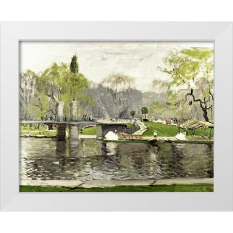 Boston Commons White Modern Wood Framed Art Print by Goodwin, Arthur Clifton