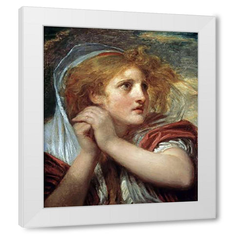 The Terror White Modern Wood Framed Art Print by Greuze, Jean Baptiste