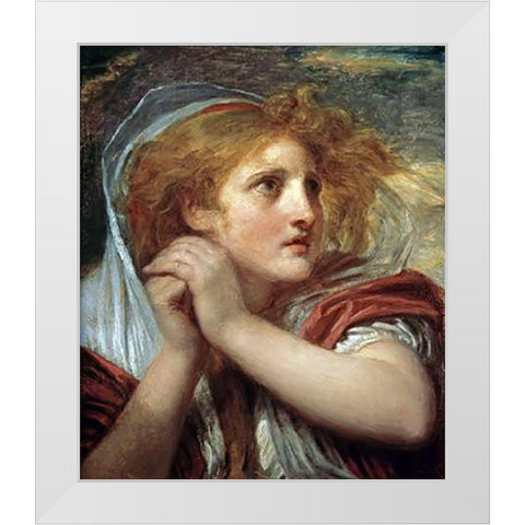 The Terror White Modern Wood Framed Art Print by Greuze, Jean Baptiste