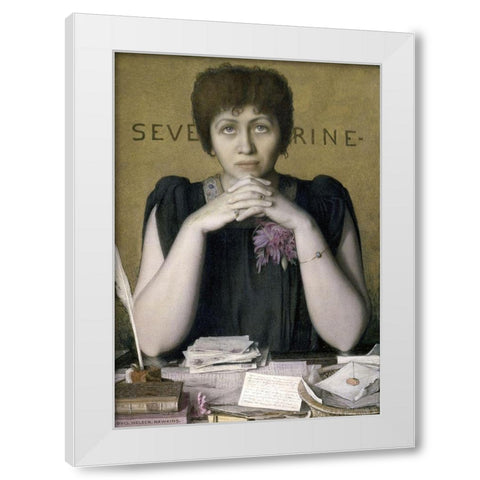 Madame Severine White Modern Wood Framed Art Print by Hawkins, Louis Welden