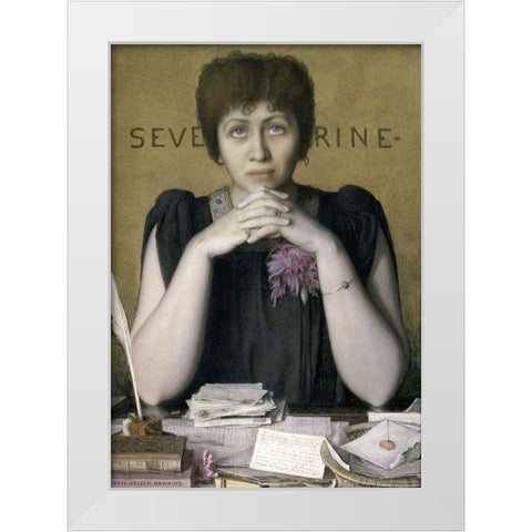Madame Severine White Modern Wood Framed Art Print by Hawkins, Louis Welden