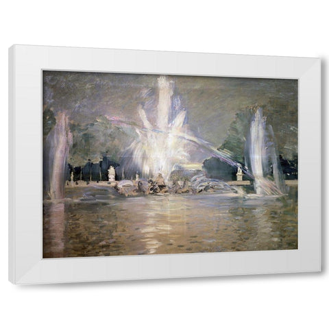 Great Waters in the Fountain White Modern Wood Framed Art Print by Helleu, Paul Cesar