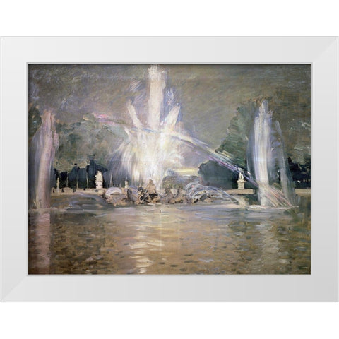 Great Waters in the Fountain White Modern Wood Framed Art Print by Helleu, Paul Cesar