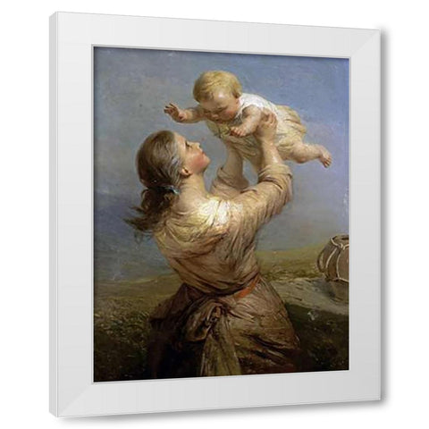 She Looks and Looks, and Still with New Delight White Modern Wood Framed Art Print by Hill, James John