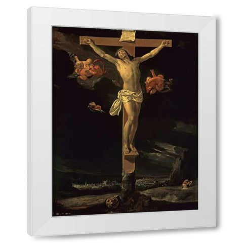 The Crucifixion White Modern Wood Framed Art Print by Le Brun, Charles