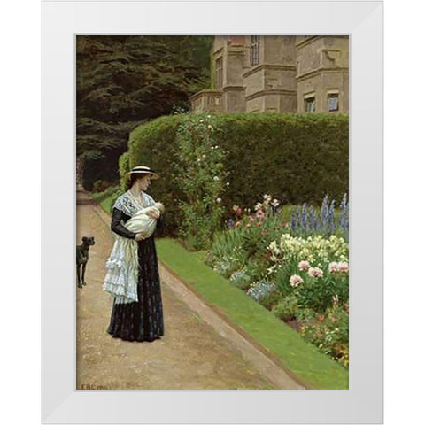 The Lord of the Manor White Modern Wood Framed Art Print by Leighton, Edmund Blair