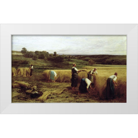 Harvest Time White Modern Wood Framed Art Print by Lhermitte, Leon Augustin