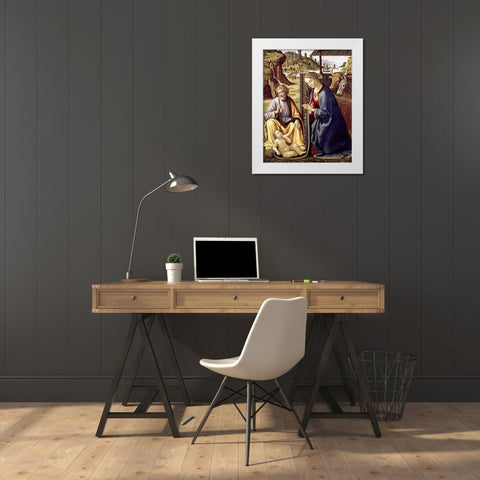 The Birth of Christ White Modern Wood Framed Art Print by Mainardi, Sebastiano
