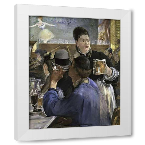 Corner of a Cafe Concert White Modern Wood Framed Art Print by Manet, Edouard