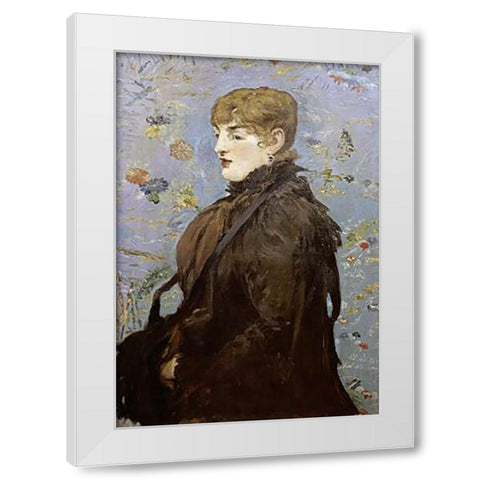 Merry Laurent White Modern Wood Framed Art Print by Manet, Edouard
