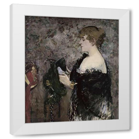 The Milliner White Modern Wood Framed Art Print by Manet, Edouard